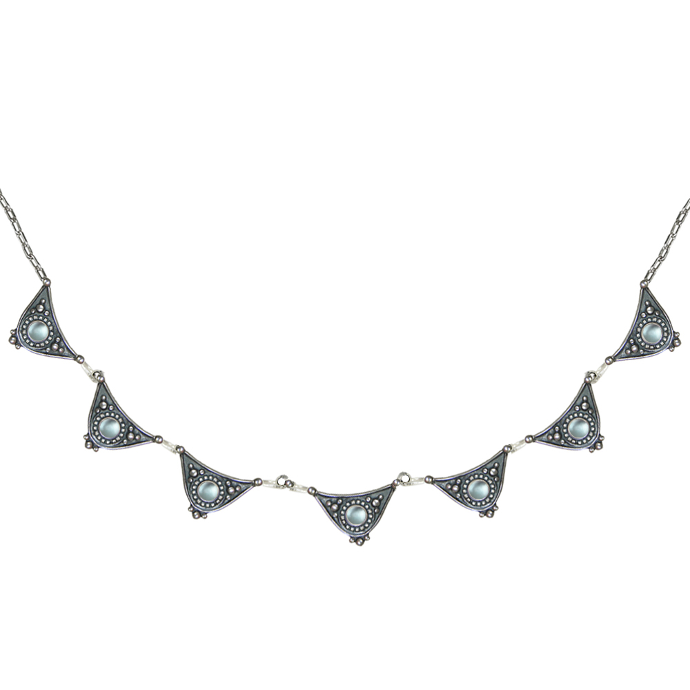 Sterling Silver Gemstone Necklace With Blue Topaz